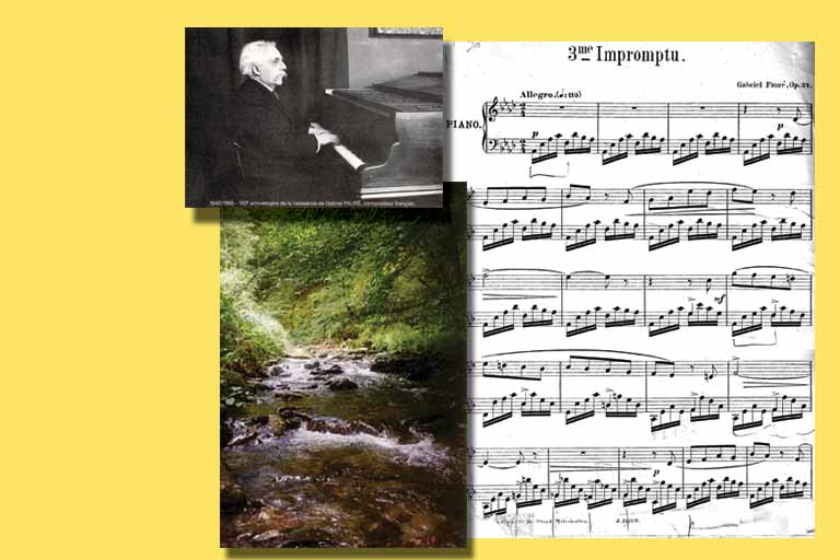 12th of May 1995 Pamiers 150th anniversary of Gabriel Fauré's Birthday, Gabriel Fauré at the piano - Photo Henri Manuel - L'Arize, Ariège